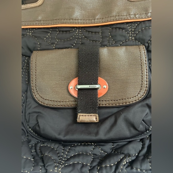 Fossil Key-Per Brown and Orange Quilted Purse in Good Condition - Picture 3 of 12